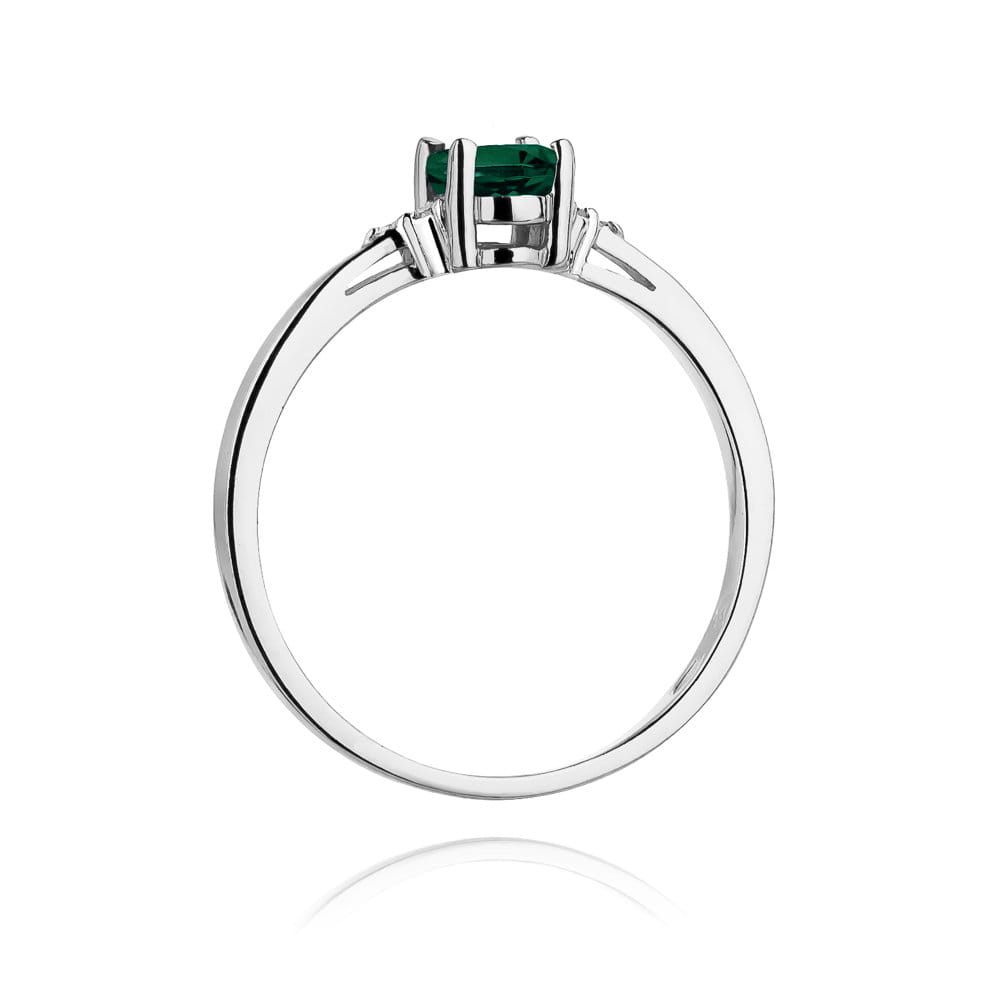 W301 Smaragdový prsteň 0,40ct biele zlato Au 585/1000 - 2