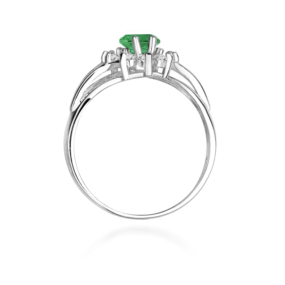 Prsteň W037 Emerald 0,80ct biele zlato Au 585/1000 - 2