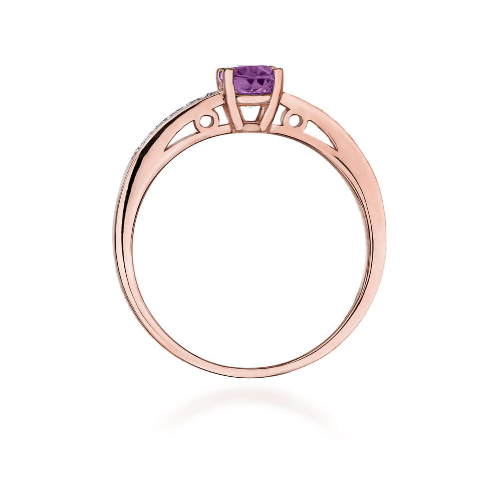 W066 Ametystový prsteň 0,50ct ružové zlato Au 585/1000 - 2