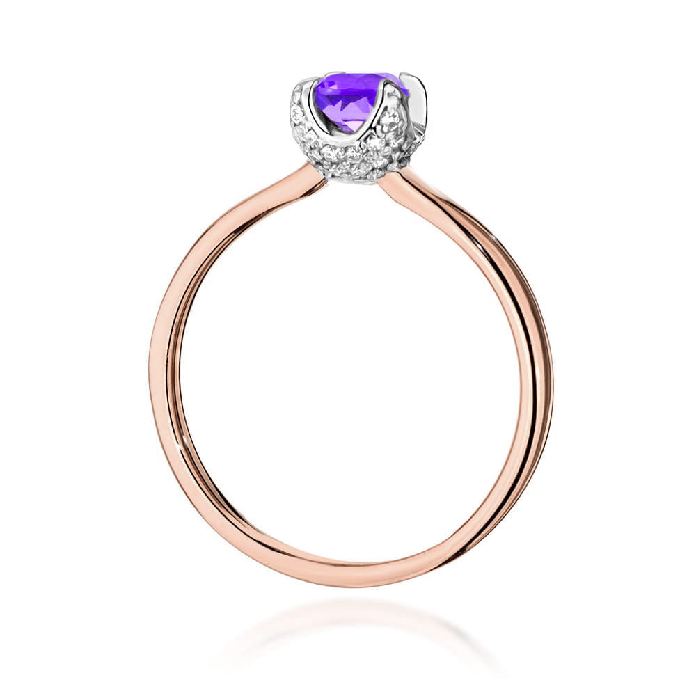 W556 Ametystový prsteň 0,50ct ružové zlato Au 585/1000 - 2