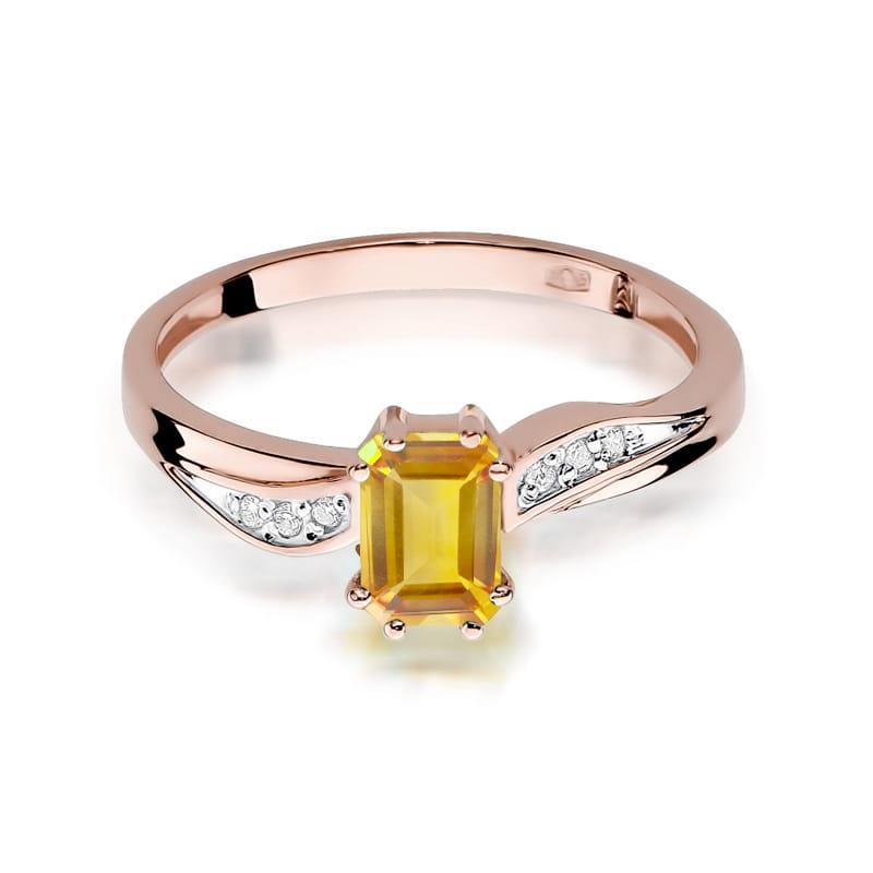 Prsteň W094 Citrón 0,60ct ružové zlato Au 585/1000 - 1