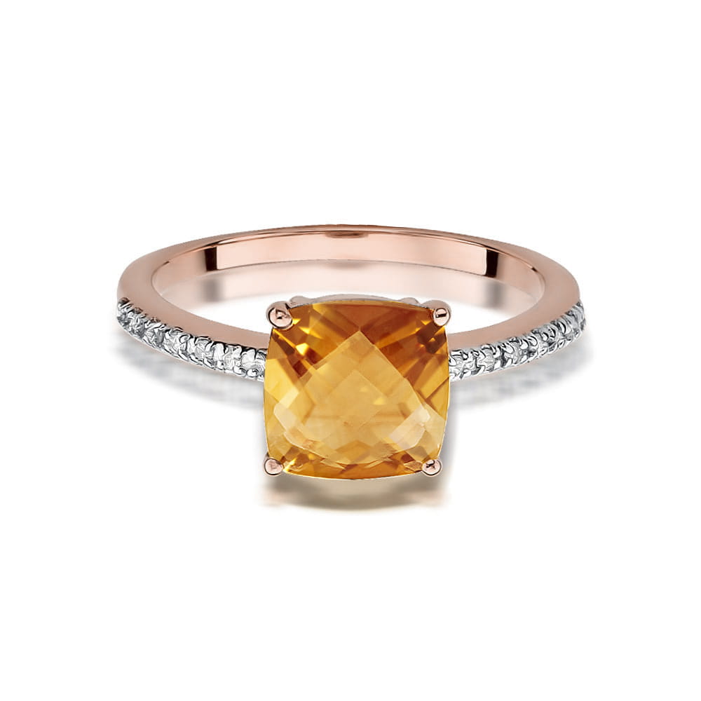 W511 Citrónový prsteň 2.00ct ružové zlato Au 585/1000 - 1