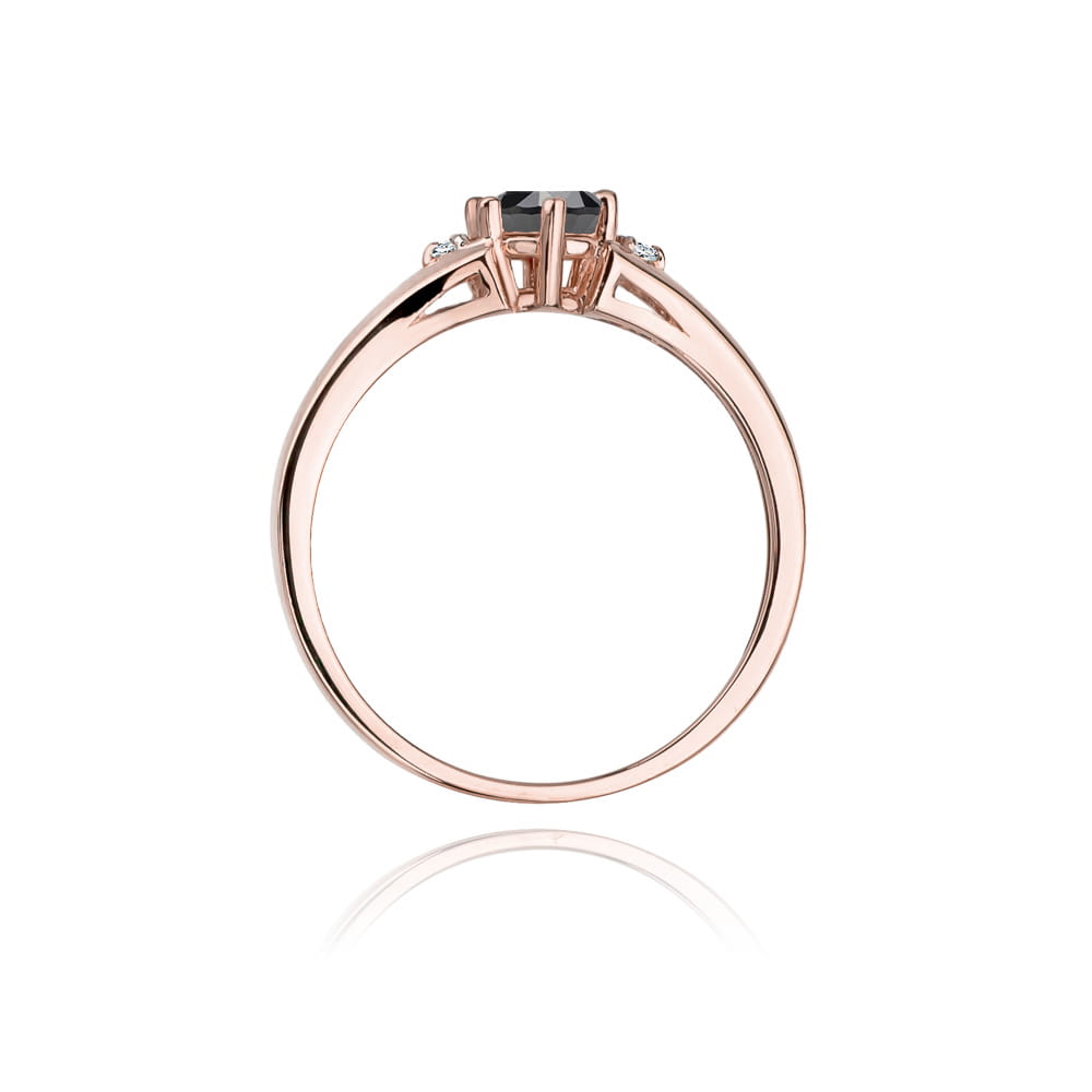 W076 Prsteň Black Diamond 0,50ct ružové zlato Au 585/1000 - 2