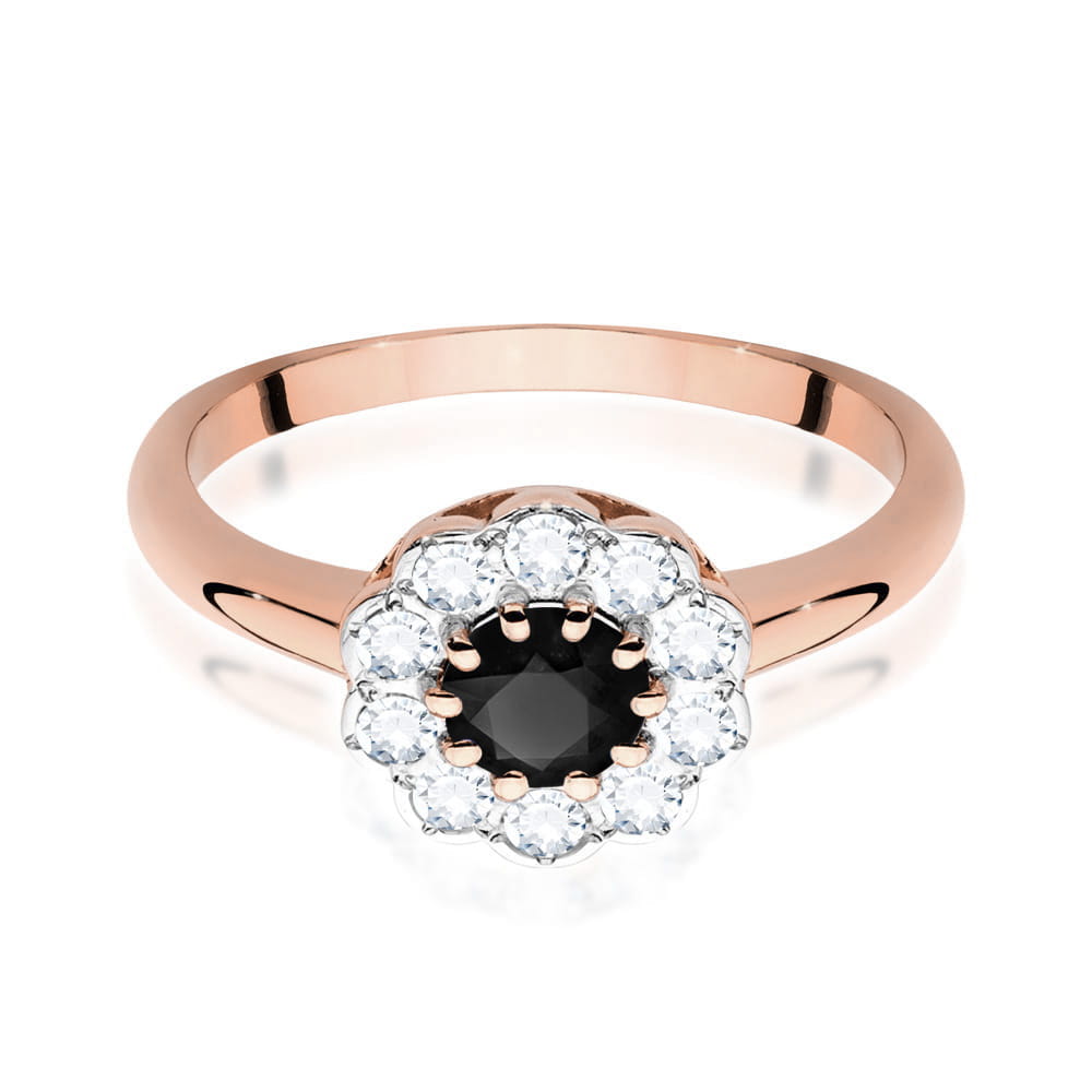 W529 Prsteň Black Diamond 0,50ct ružové zlato Au 585/1000 - 1