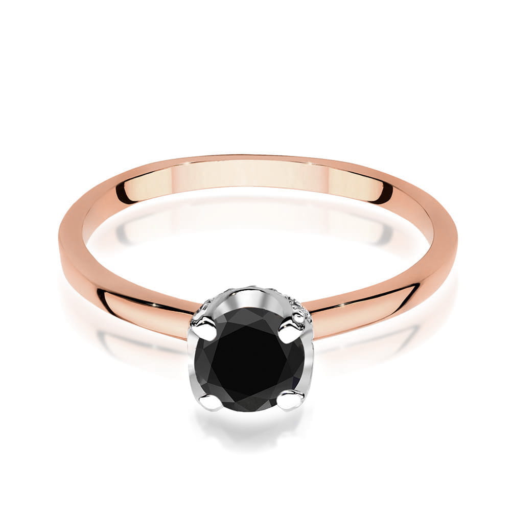 W556 Prsteň Black Diamond 0,50ct ružové zlato Au 585/1000 - 1