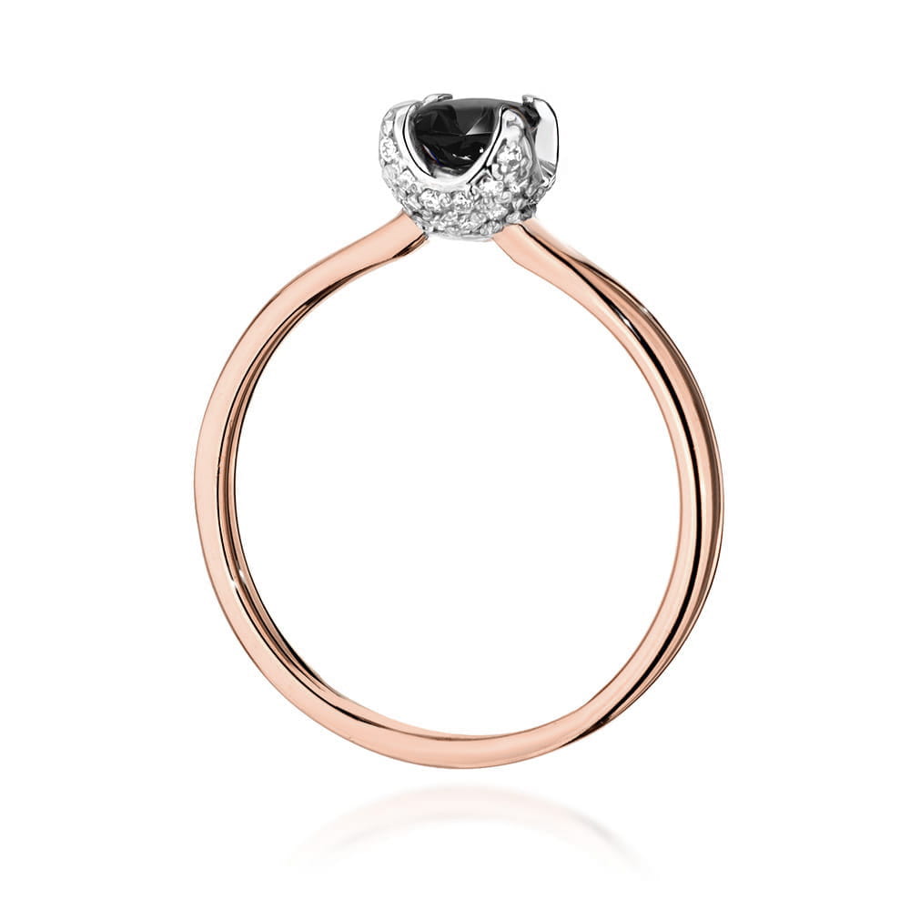 W556 Prsteň Black Diamond 0,50ct ružové zlato Au 585/1000 - 2