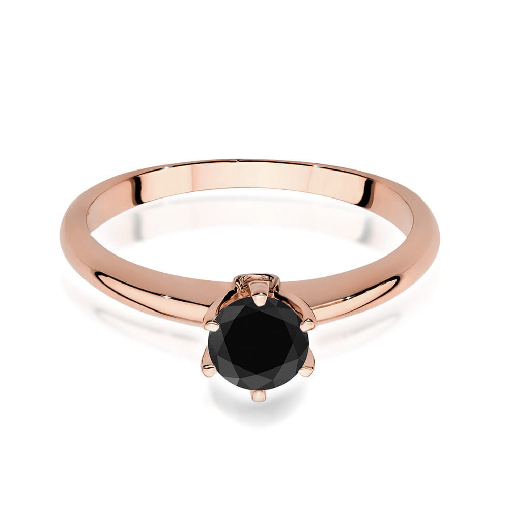 W557 Prsteň Black Diamond 0,50ct ružové zlato Au 585/1000 - 1