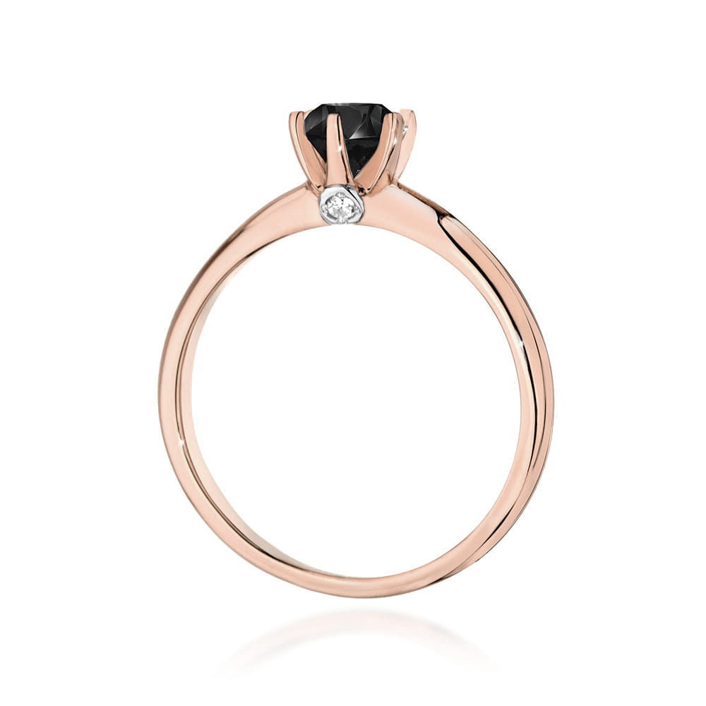 W557 Prsteň Black Diamond 0,50ct ružové zlato Au 585/1000 - 2