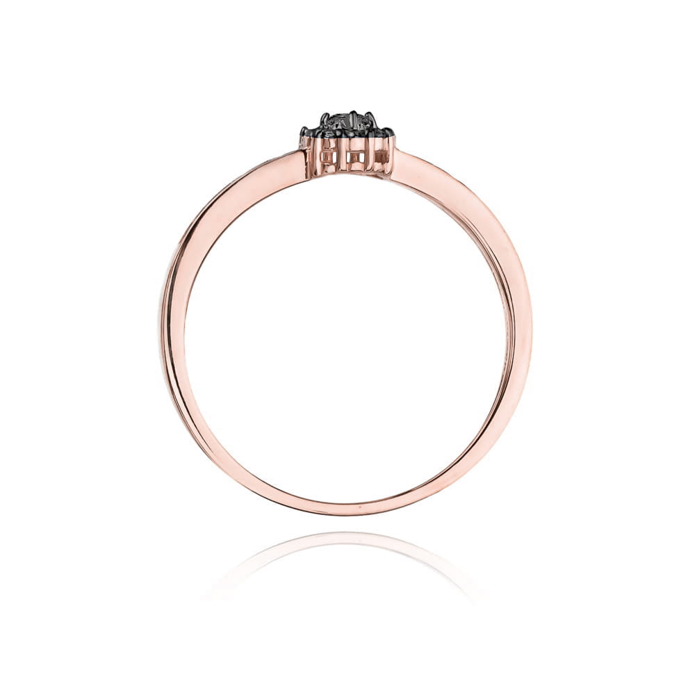 Prsteň W091 Black Diamond 0.02ct ružové zlato Au 585/1000 - 2