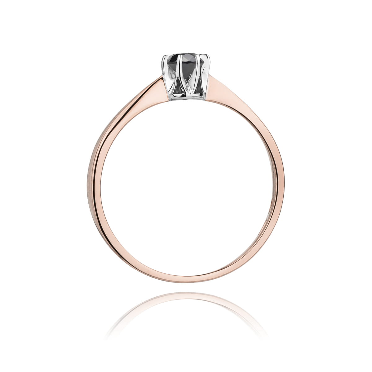 W111 Prsteň Black Diamond 0.12ct ružové zlato Au 585/1000 - 2