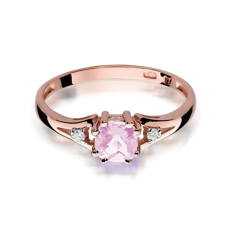 Prsteň W044 Ružový Topaz 0,70ct ružové zlato Au 585/1000 - 1