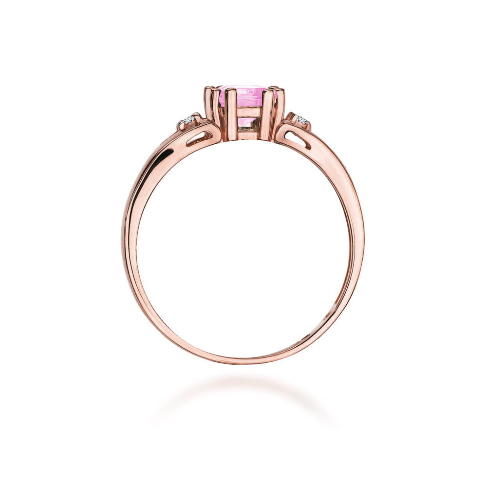 Prsteň W044 Ružový Topaz 0,70ct ružové zlato Au 585/1000 - 2