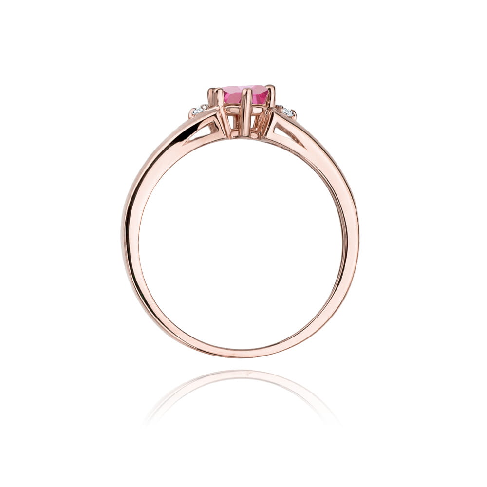 Prsteň W076 Ružový Topaz 0,60ct ružové zlato Au 585/1000 - 2