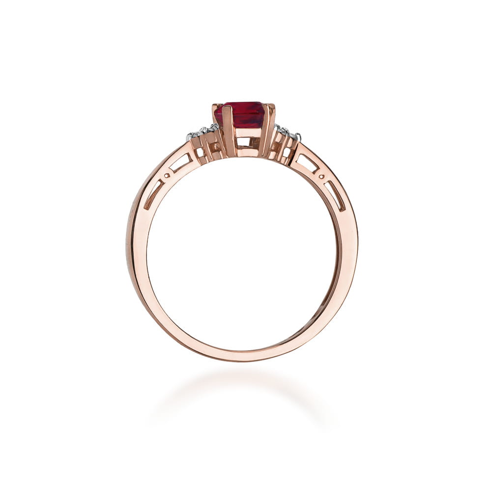W002 Ruby prsteň 0.80ct ružové zlato Au 585/1000 - 2