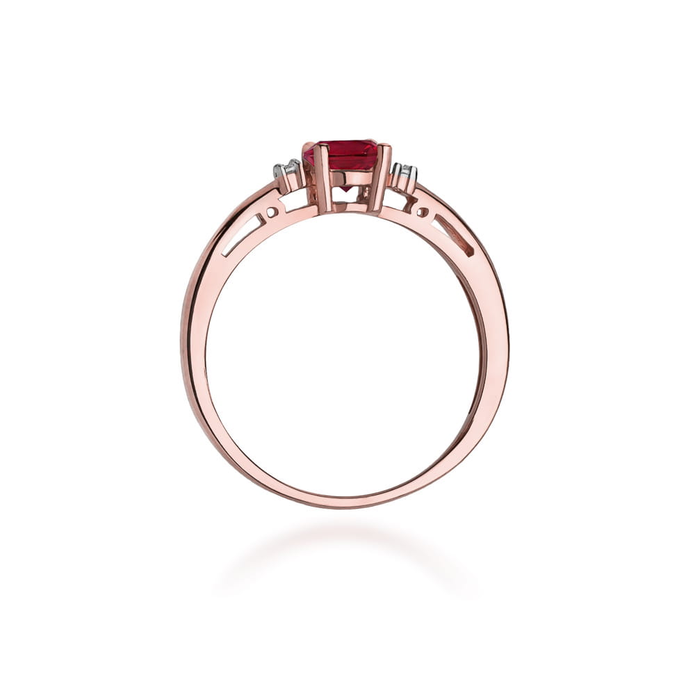 W010 Ruby prsteň 0.60ct ružové zlato Au 585/1000 - 2