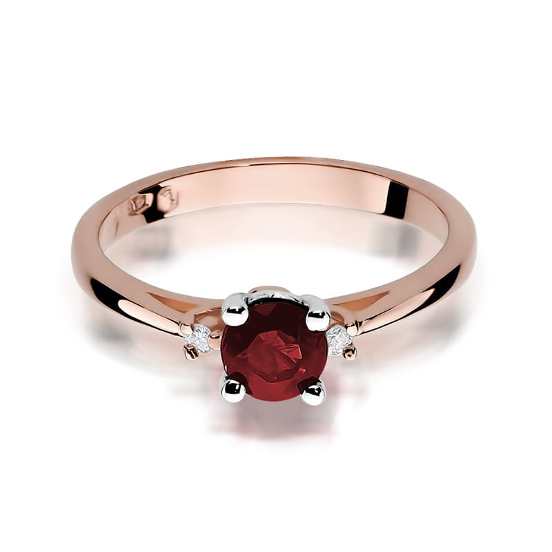 Prsteň W017 Ruby 0,60ct ružové zlato Au 585/1000 - 1