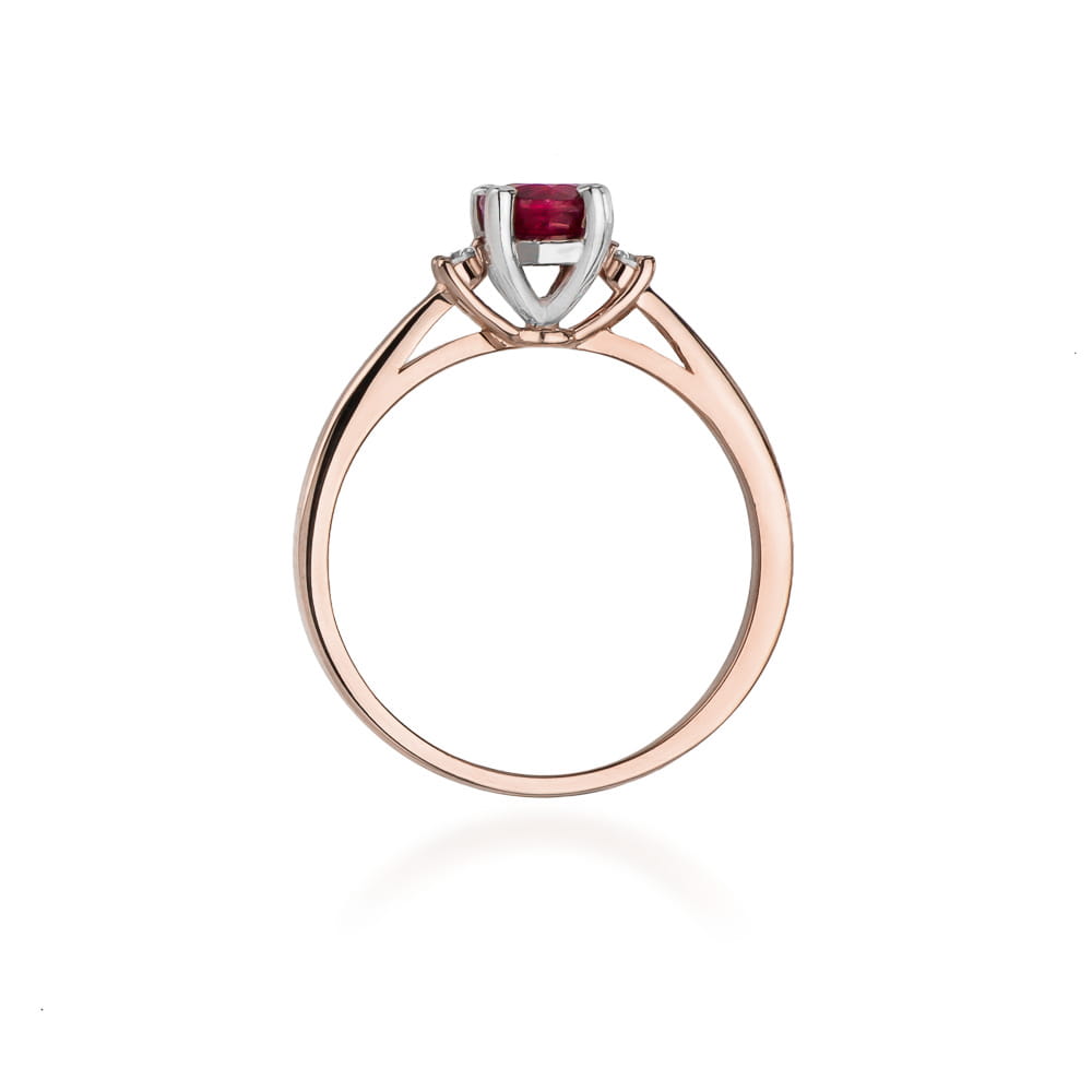 Prsteň W017 Ruby 0,60ct ružové zlato Au 585/1000 - 2