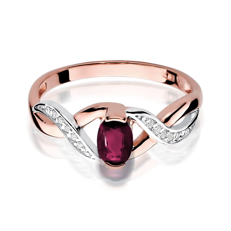 W028 Ruby prsteň 0.60ct ružové zlato Au 585/1000 - 1