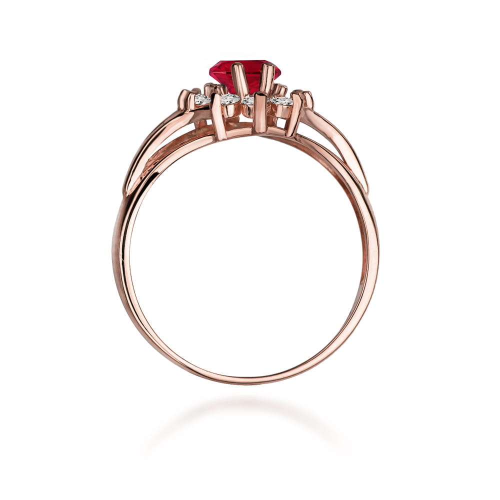 W037 Ruby prsteň 1.00ct ružové zlato Au 585/1000 - 2