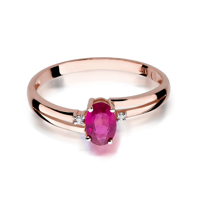W068 Ruby prsteň 0.60ct ružové zlato Au 585/1000 - 1