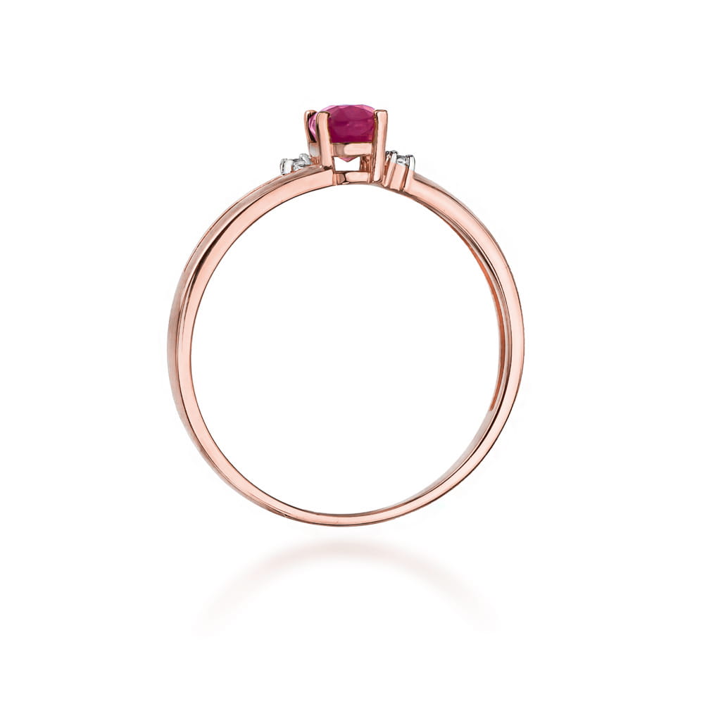 W068 Ruby prsteň 0.60ct ružové zlato Au 585/1000 - 2