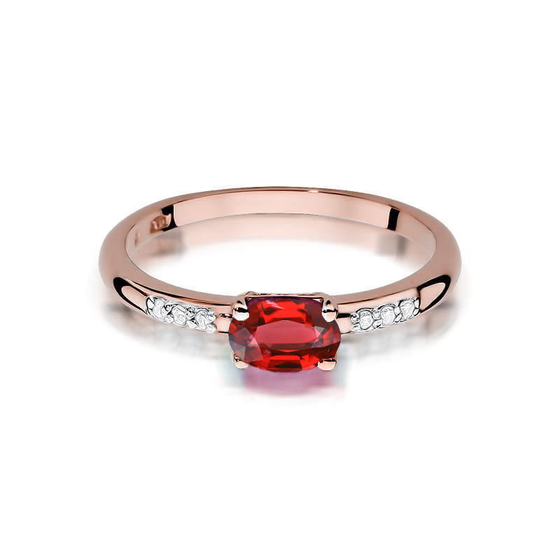 Prsteň W077 Ruby 0,60ct ružové zlato Au 585/1000 - 1