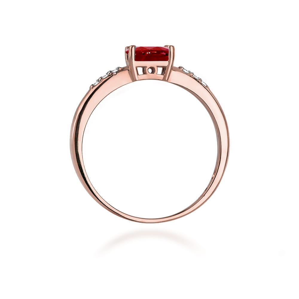 Prsteň W077 Ruby 0,60ct ružové zlato Au 585/1000 - 2
