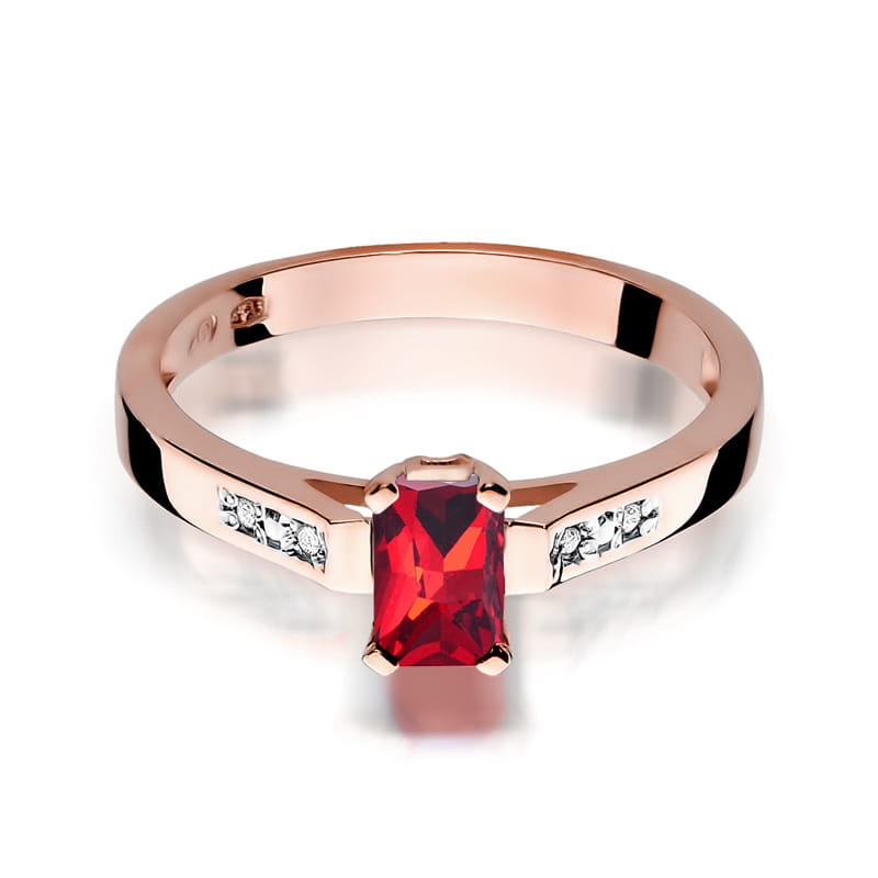 Prsteň W078 Ruby 0,80ct ružové zlato Au 585/1000 - 1