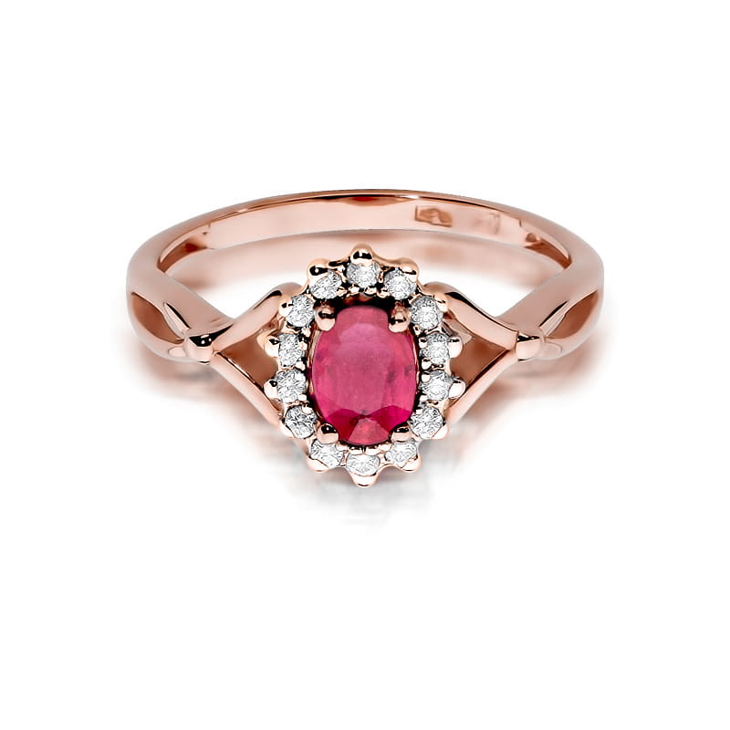W182 Ruby prsteň 0.60ct ružové zlato Au 585/1000 - 1