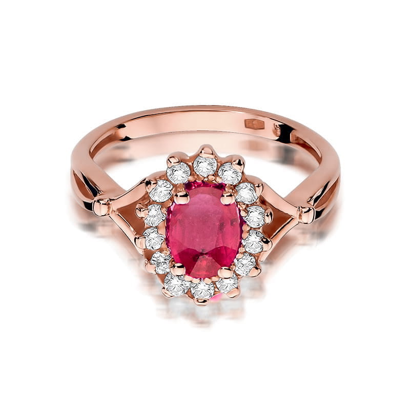 W182 Ruby prsteň 1.00ct ružové zlato Au 585/1000 - 1