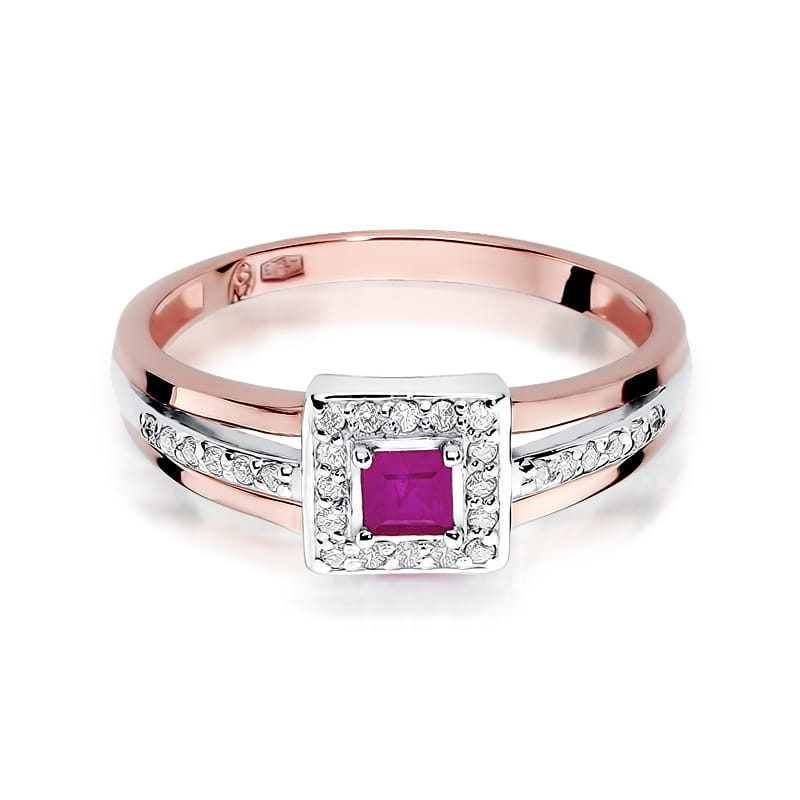 W271 Ruby prsteň 0.20ct ružové zlato Au 585/1000 - 1