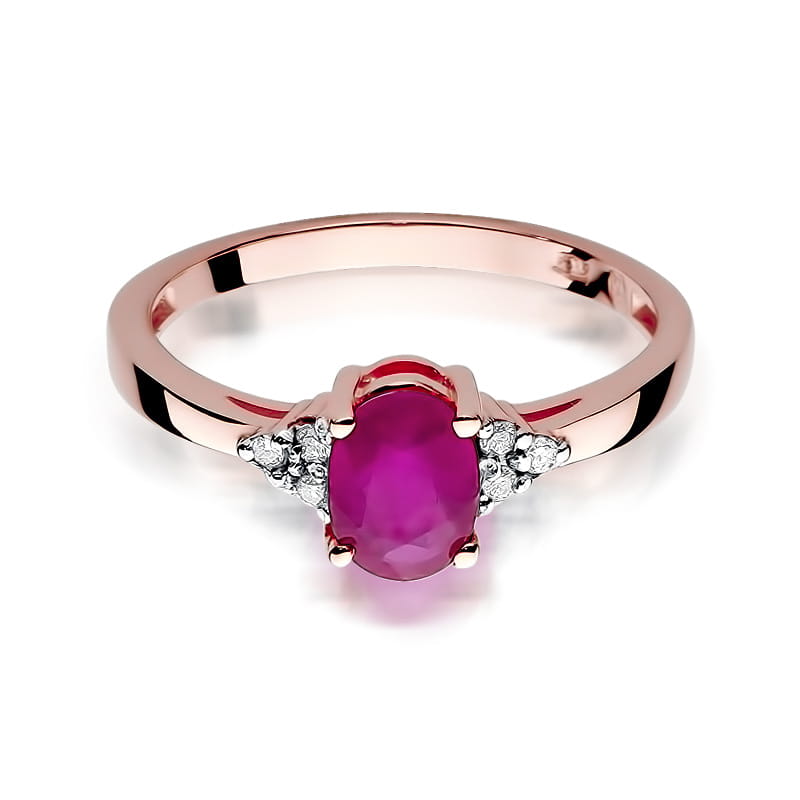 W308 Ruby prsteň 1.00ct ružové zlato Au 585/1000 - 1