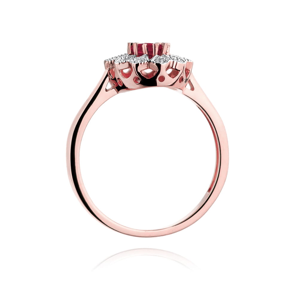 W354 Ruby prsteň 0.60ct ružové zlato Au 585/1000 - 2