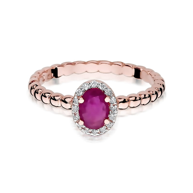 W359 Ruby prsteň 0.60ct ružové zlato Au 585/1000 - 1
