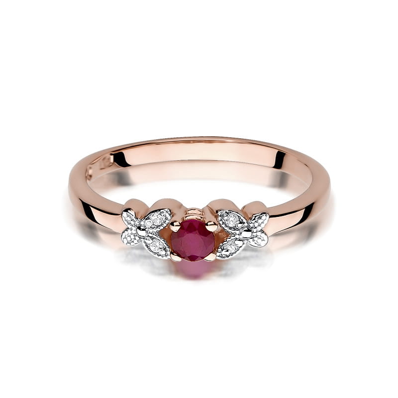 W414 Ruby prsteň 0.15ct ružové zlato Au 585/1000 - 1