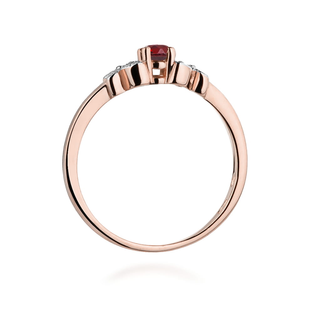 W414 Ruby prsteň 0.15ct ružové zlato Au 585/1000 - 2