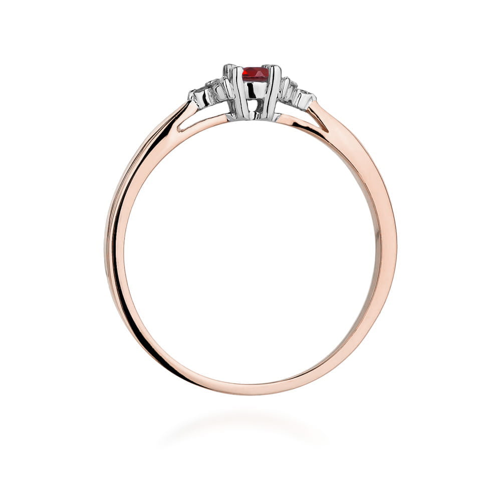 W428 Ruby prsteň 0.15ct ružové zlato Au 585/1000 - 2