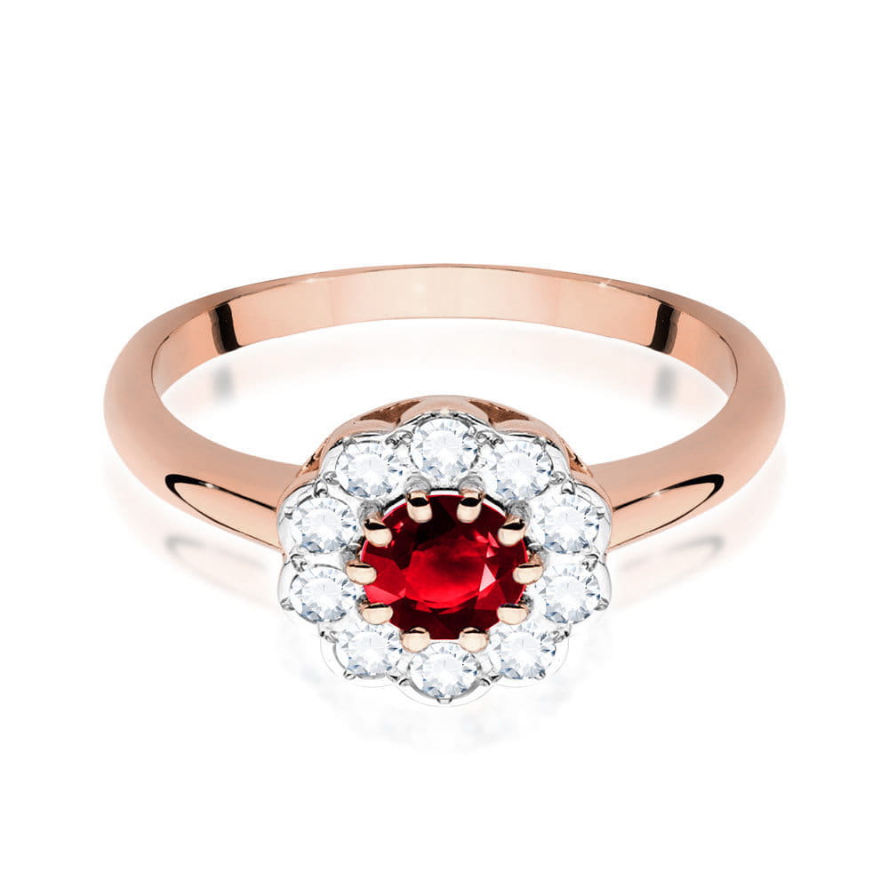 W529 Ruby prsteň 0,60ct ružové zlato Au 585/1000 - 1
