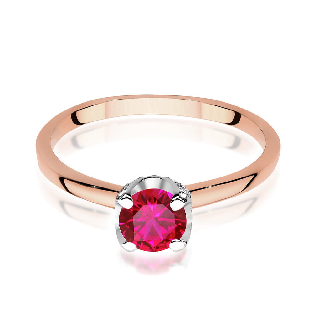 W556 Ruby prsteň 0.60ct ružové zlato Au 585/1000 - 1