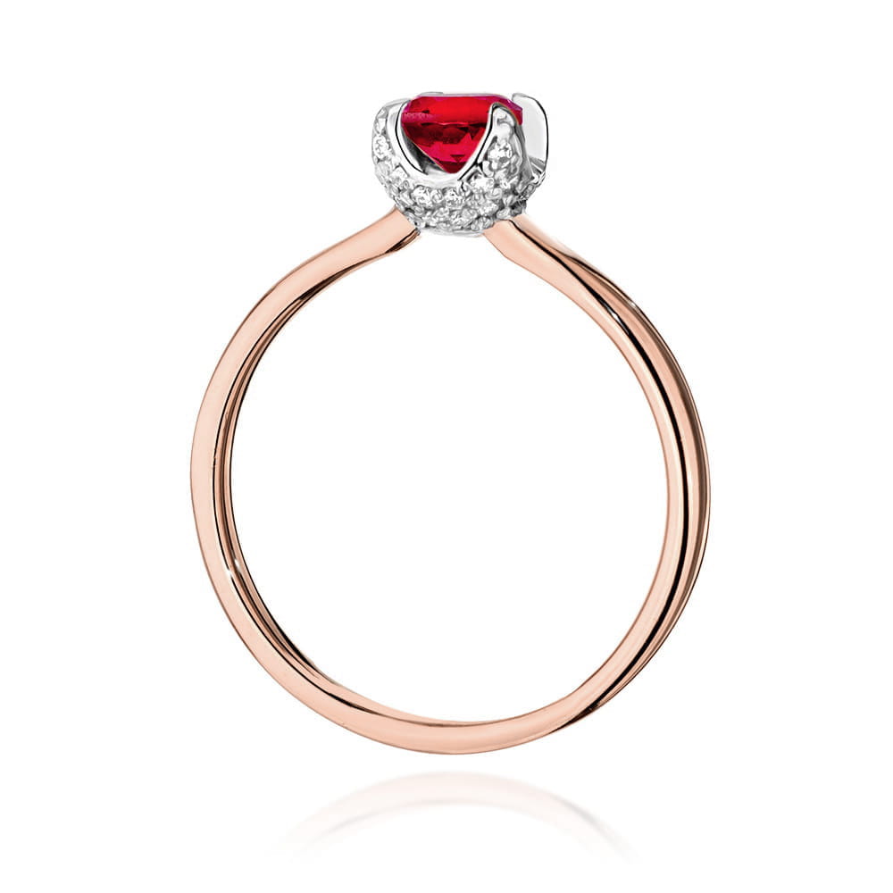 W556 Ruby prsteň 0.60ct ružové zlato Au 585/1000 - 2
