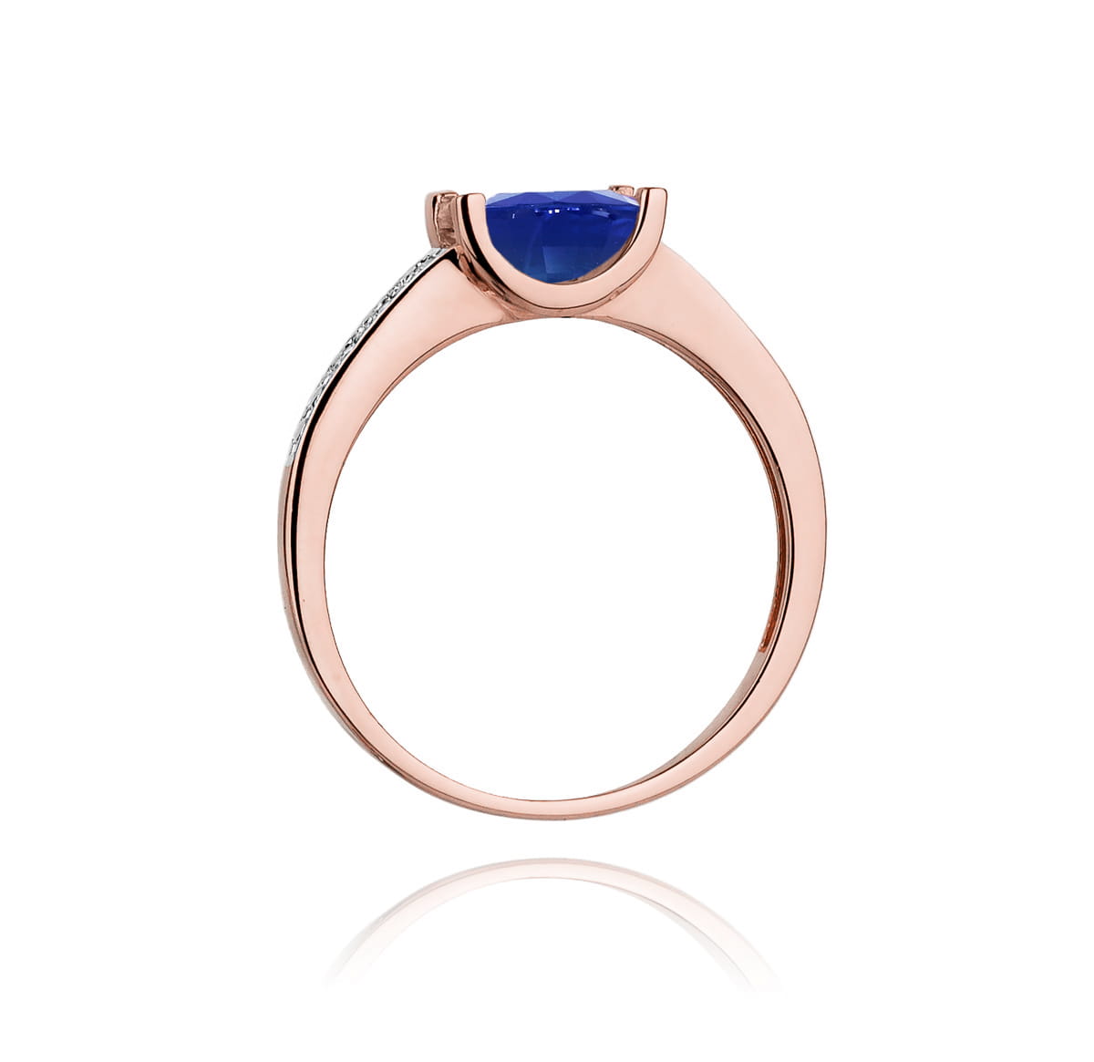W105 Zafírový prsteň 0,60ct ružové zlato Au 585/1000 - 2
