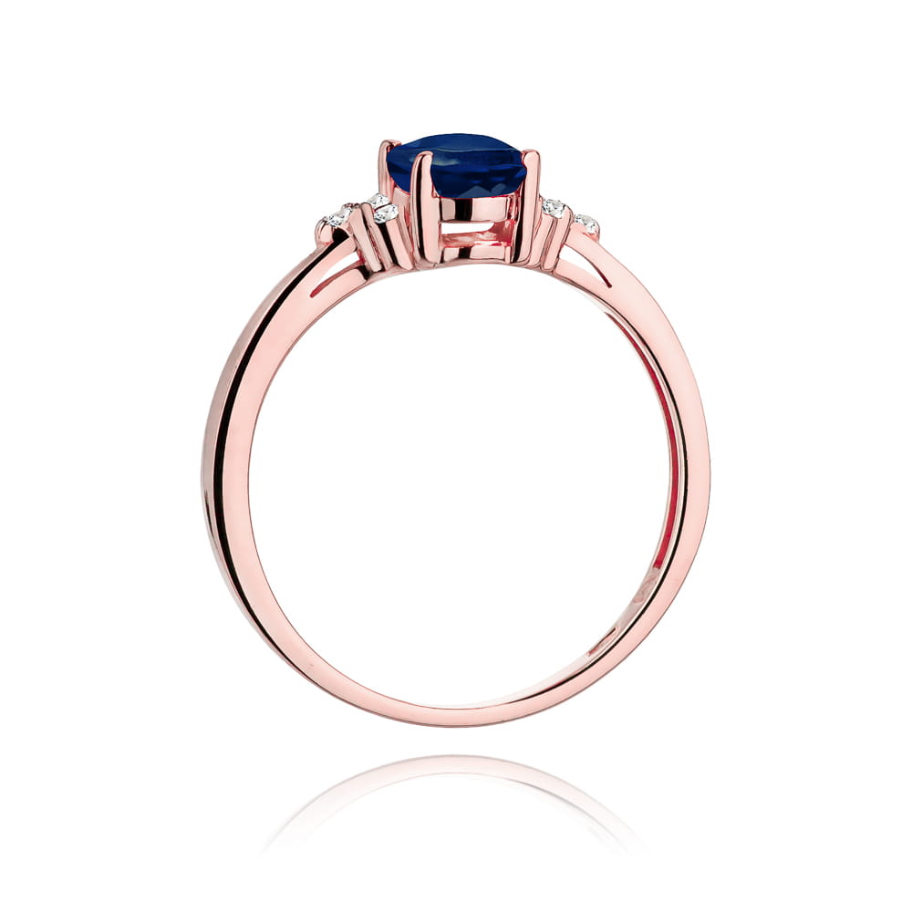 W308 Zafírový prsteň 0,90ct ružové zlato Au 585/1000 - 2