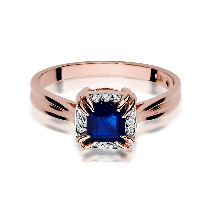 W358 Zafírový prsteň 0,70ct ružové zlato Au 585/1000 - 1