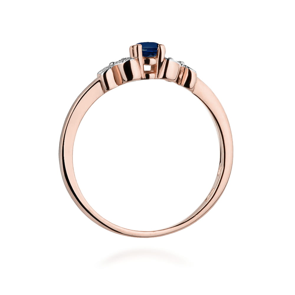 W414 Zafírový prsteň 0,15ct ružové zlato Au 585/1000 - 2