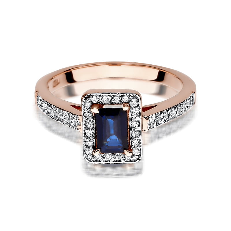 W422 Zafírový prsteň 0,60ct ružové zlato Au 585/1000 - 1