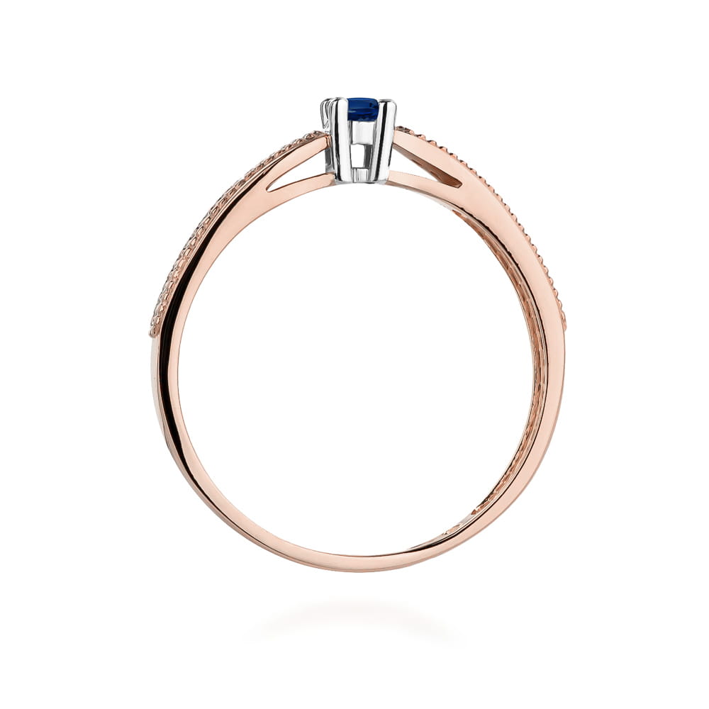 W449 Zafírový prsteň 0,15ct ružové zlato Au 585/1000 - 2