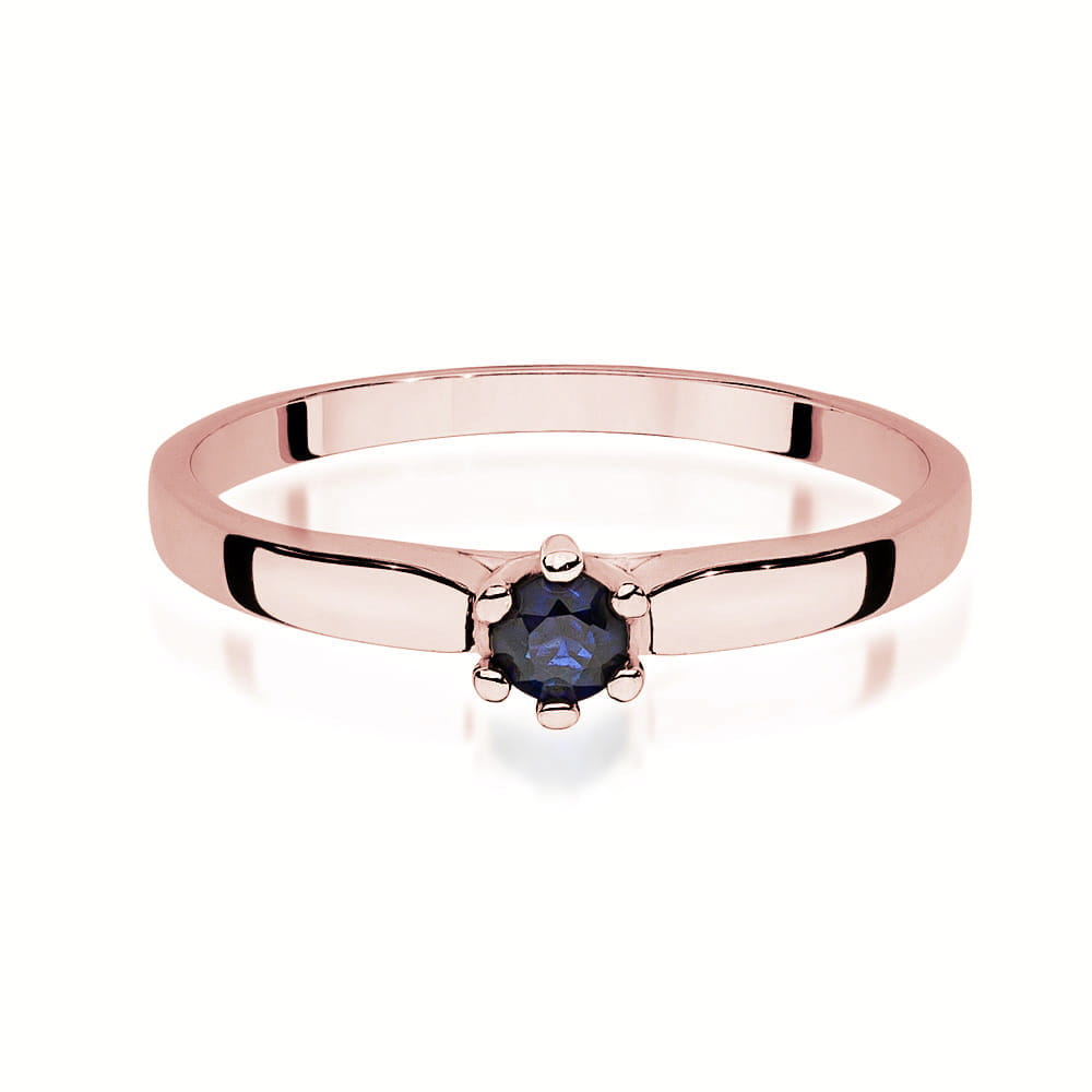 W222 Zafírový prsteň 0,15ct ružové zlato Au 585/1000 - 1