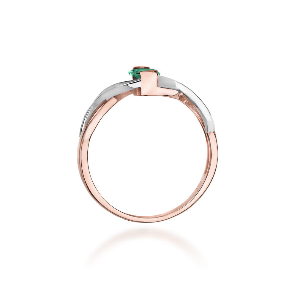 Prsteň W028 Emerald 0,40ct ružové zlato Au 585/1000 - 2