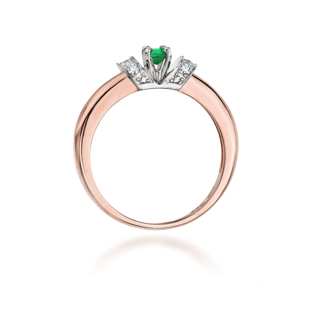 Prsteň W043 Emerald 0,50ct ružové zlato Au 585/1000 - 2