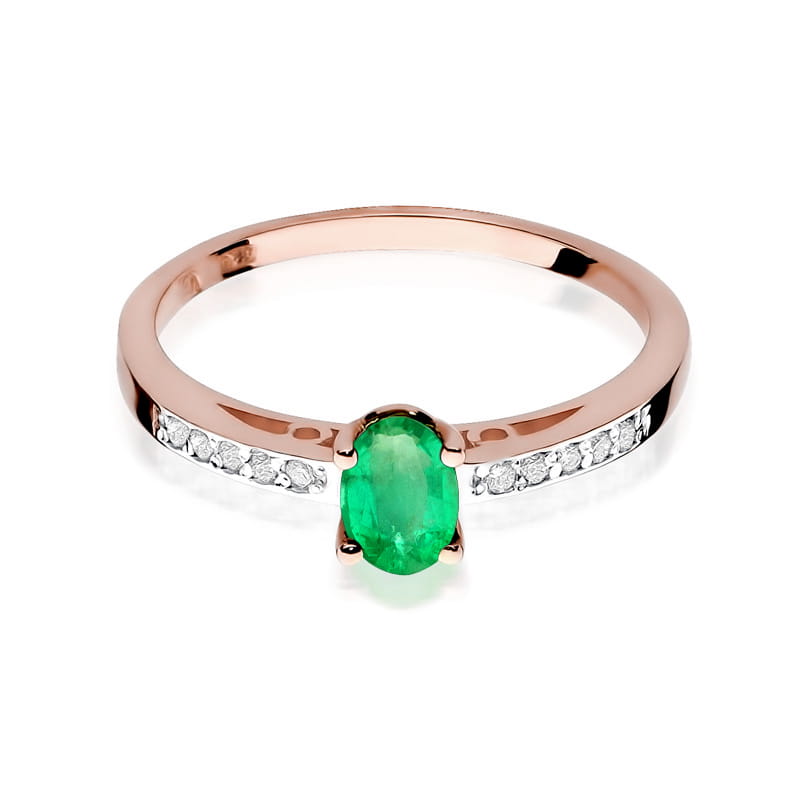 Prsteň W067 Emerald 0,40ct ružové zlato Au 585/1000 - 1